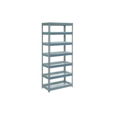 Global Equipment Extra Heavy Duty Shelving 36"W x 24"D x 96"H With 7 Shelves, Wire Deck, Gry 255612